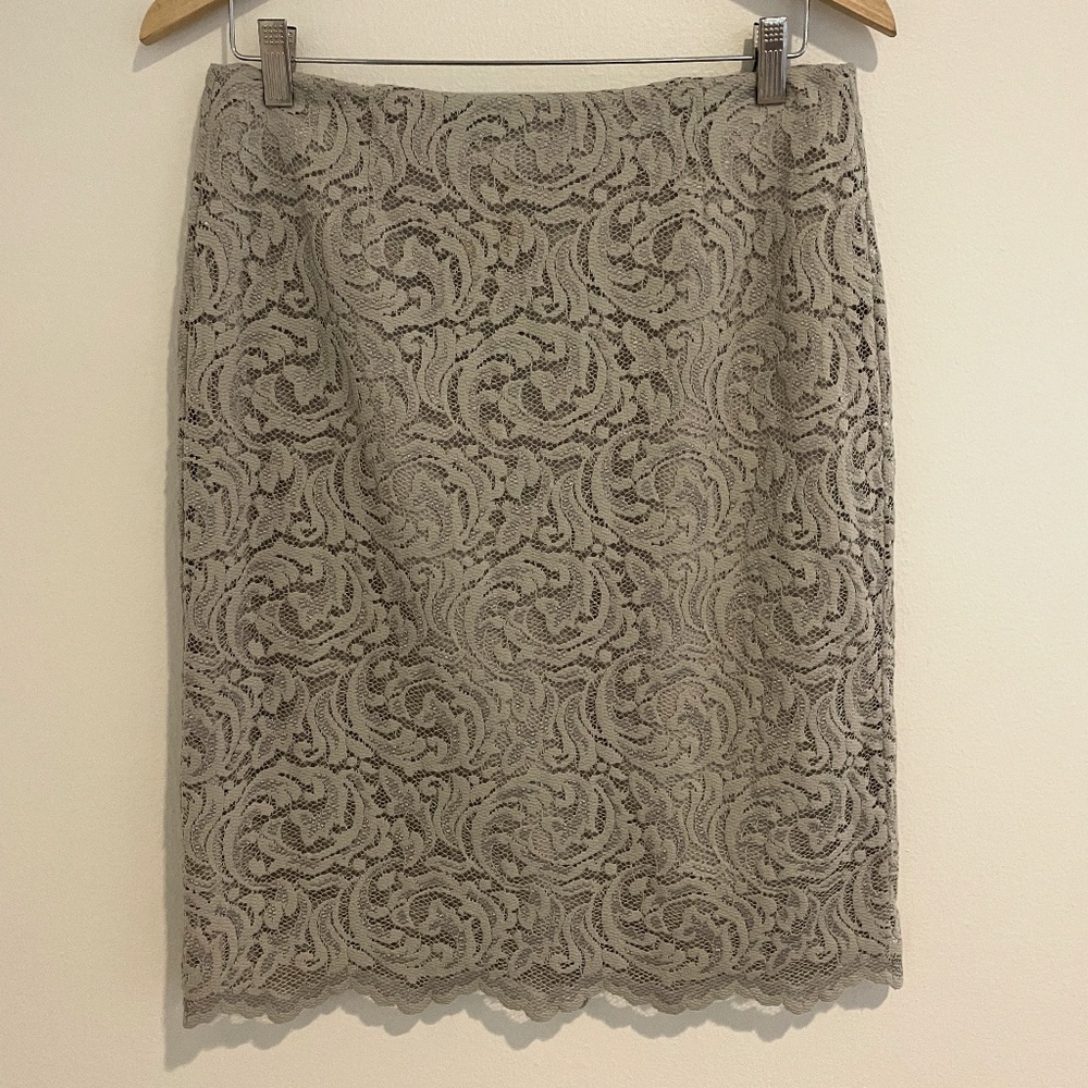 Garnet Hill Lace Overlay Pencil Skirt Size 10 EUC